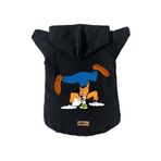 monopetz Kapişonlu Polar Sweatshirt Köpek ve Kedi Kıyafeti & Elbisesi Siyah Goofy S