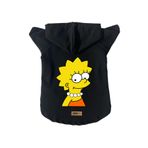 monopetz Kapişonlu Polar Sweatshirt Köpek ve Kedi Kıyafeti & Elbisesi Siyah Lisa Simpson L