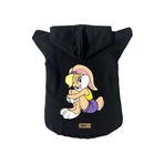 monopetz Kapişonlu Polar Sweatshirt Köpek ve Kedi Kıyafeti & Elbisesi Siyah Lola S