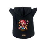 monopetz Kapişonlu Polar Sweatshirt Köpek Ve Kedi Kıyafeti & Elbisesi Siyah Mario M