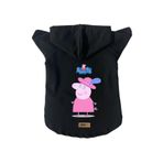 monopetz Kapişonlu Polar Sweatshirt Köpek ve Kedi Kıyafeti & Elbisesi Siyah Peppa Pig L