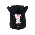 monopetz Kapişonlu Polar Sweatshirt Köpek ve Kedi Kıyafeti & Elbisesi Siyah Rabbit S