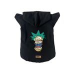 monopetz Kapişonlu Polar Sweatshirt Köpek Ve Kedi Kıyafeti & Elbisesi Siyah Rick And Morty M