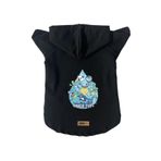 monopetz Kapişonlu Polar Sweatshirt Köpek ve Kedi Kıyafeti & Elbisesi Siyah Scuerou XS
