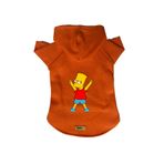 monopetz Kapişonlu Polar Sweatshirt Köpek ve Kedi Kıyafeti & Elbisesi Turuncu Bart Simpson S
