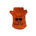 monopetz Kapişonlu Polar Sweatshirt Köpek ve Kedi Kıyafeti & Elbisesi Turuncu Cool cat XL