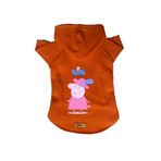 monopetz Kapişonlu Polar Sweatshirt Köpek ve Kedi Kıyafeti & Elbisesi Turuncu Peppa Pig S