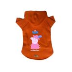 monopetz Kapişonlu Polar Sweatshirt Köpek ve Kedi Kıyafeti & Elbisesi Turuncu Peppa Pig XS