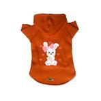monopetz Kapişonlu Polar Sweatshirt Köpek ve Kedi Kıyafeti & Elbisesi Turuncu Rabbit M