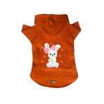 monopetz Kapişonlu Polar Sweatshirt Köpek ve Kedi Kıyafeti & Elbisesi Turuncu Rabbit XL