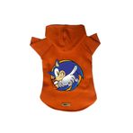 monopetz Kapişonlu Polar Sweatshirt Köpek ve Kedi Kıyafeti & Elbisesi Turuncu Sonic M
