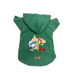 monopetz Kapişonlu Polar Sweatshirt Köpek ve Kedi Kıyafeti & Elbisesi Yeşil Astrix Obelix S