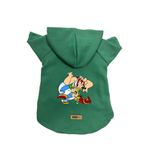 monopetz Kapişonlu Polar Sweatshirt Köpek ve Kedi Kıyafeti & Elbisesi Yeşil Astrix Obelix XS