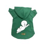 monopetz Kapişonlu Polar Sweatshirt Köpek ve Kedi Kıyafeti & Elbisesi - Yeşil Casper S Beden