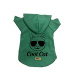 monopetz Kapişonlu Polar Sweatshirt Köpek ve Kedi Kıyafeti & Elbisesi Yeşil Cool cat XL