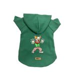 monopetz Kapişonlu Polar Sweatshirt Köpek ve Kedi Kıyafeti & Elbisesi Yeşil Evil Clown XS