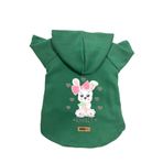 monopetz Kapişonlu Polar Sweatshirt Köpek ve Kedi Kıyafeti & Elbisesi Yeşil Rabbit L