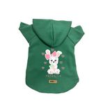 monopetz Kapişonlu Polar Sweatshirt Köpek ve Kedi Kıyafeti & Elbisesi Yeşil Rabbit M