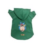 monopetz Kapişonlu Polar Sweatshirt Köpek ve Kedi Kıyafeti & Elbisesi Yeşil Rick and Morty 2 S