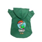 monopetz Kapişonlu Polar Sweatshirt Köpek ve Kedi Kıyafeti & Elbisesi Yeşil Rugrats Carlitos XL