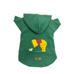 monopetz Kapişonlu Polar Sweatshirt Köpek ve Kedi Kıyafeti & Elbisesi Yeşil Winnie The Pooh L