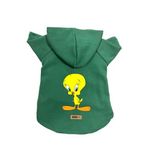monopetz Kapişonlu Polar Sweatshirt Köpek Ve Kedi Kıyafeti & Elbisesi Yeşil Yeni Tweety M