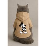 Monopetz Kapişonlu Sweatshirt Köpek Ve Kedi Kıyafeti - 2kg Ve Altı - Pudra Mickey Mouse - Xs Beden
