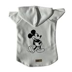 monopetz Kapişonlu Sweatshirt Köpek ve Kedi Kıyafeti & Elbisesi - Beyaz Mickey M Beden