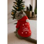 monopetz Kapişonlu Sweatshirt Köpek ve Kedi Yılbaşı Kıyafeti - Yılbaşı Özel Noel Baba L Beden