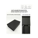 MonoRigidBox Katlanabilir Mıknatıslı Hediye Kutusu Siyah Premium Mukavva Sunum ve Saklama Büyük Siyah 348 x 230 x 107mm