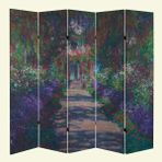 MonoStella Claude Monet 5 Kanatlı Oda Bölücü Çift Taraflı Kanvas Paravan - 200 x 180 cm - Renkli