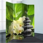MonoStella Spa Taşları 4 Kanatlı Oda Bölücü Çift Taraflı Kanvas Paravan - 160 x 180 cm - Renkli