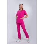 Monotıp Cerrahi,forma,hemşire Forması,monotıp Renkli,takım,kalın Kumaş ,altüst Takım,fujya - Fuşya - XS