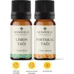 Monoville Limon Yağı 10 ml, Portakal Yağı 10 ml 2'li Set Saf ve Doğal (Lemon and Orange Oil) 2x10 ml