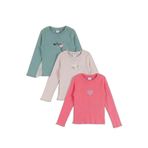 Monox 5-12 Yaş Kız Çocuk Fitilli Nakışlı 3’lü Sweatshirt Takım, Taş Çağla Nar, 5-6 Yaş