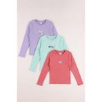 monox 5-12 Yaş Kız Çocuk Fitilli Nakışlı 3’lü Sweatshirt Takım