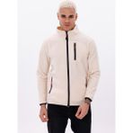 Monox Erkek Biyeli Fermuarlı Spor Polar Ceket - Bej