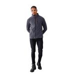 Monox Erkek Biyeli Fermuarlı Spor Polar Ceket, Füme, M