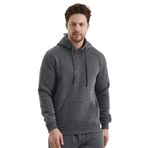 Monox Erkek Kapşonlu 3 İplik Sweatshirt Antrasit S