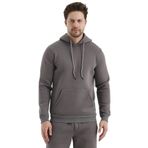 Monox Erkek Kapşonlu 3 İplik Sweatshirt Füme M