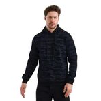 Monox Erkek Kapşonlu Kamuflaj Baskılı 3 İplik Sweatshirt Siyah S