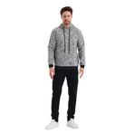 Monox Erkek Kapşonlu Kırçıllı 3 İplik Sweatshirt Antrasit S