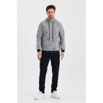 Monox Erkek Kapşonlu Kırçıllı 3 İplik Sweatshirt Antrasit