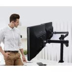 Monozone 2li Çift Kol Monitör Tutucu LED Tv Full Hareketli Çelik Masa Tutucu 17-32INÇ LCD Masaüstü Standı Desteği