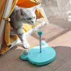 Monozone Eğlenceli Kedi Ödül Maması Dağıtıcı Oyuncak Sevimli Ayı Şeklinde Sızdıran Yemek Çemberi Topları Zihinsel Zenginleştirme İçin Oyuncak Catnipli Kedi Nanesi Topu (Mavi)