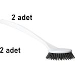 Mons 2 Adet Silikon Teflon Çizmez Tencere Tava Bulaşık Fırçası Qlux Ideas Silikon Lavabo Fırçası BSF-00977 - Beyaz