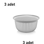 Mons 3 Adet Kase Qlux 500 ml Bpa Içermez Kase Kuruyemiş Meyve Sofra Sunum Salata Kasesi BSF-00968 - Gri