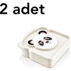 Mons Panda Beslenme Kutusu 2 Adet Sandviç Tost Kabı Okul Ofis Piknik Kamp L-00406 Bpa Içermez - Ekru