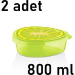 Mons Qlux Ideas 2 Adet 800 ml Saklama Kabı Ev Ofis Okul Kamp Piknik Sandviç Bpa Içermez L-00922 - Yeşil