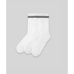Monsieur CUN101-001 Beyaz Chaussette Çizgili Unicolor Havlu 3'lü Erkek Çorap
